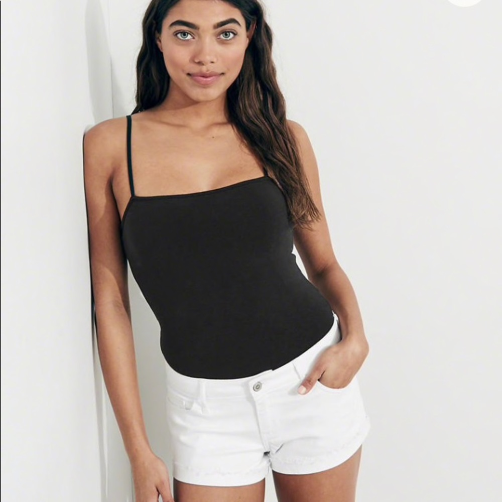 White low-rise shorts